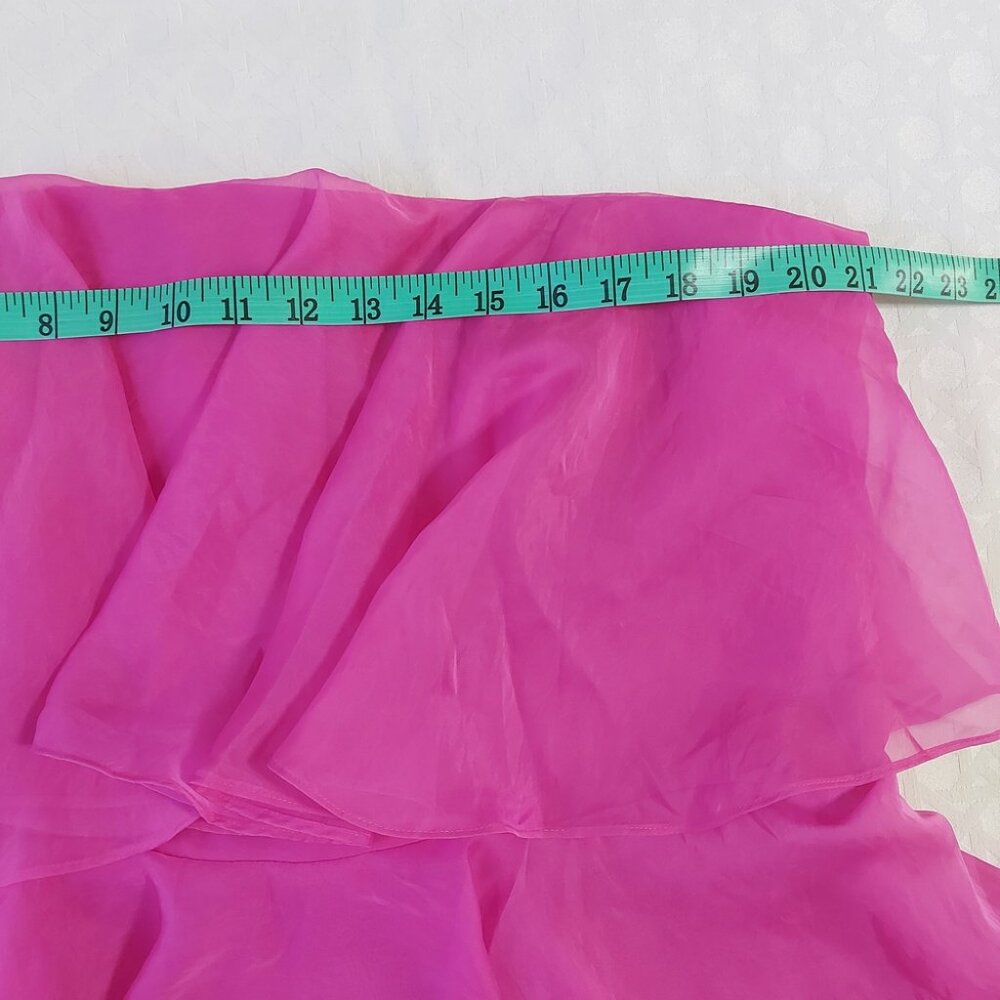 Abercrombie & Fitch Organza Tiered Mini Dress XXL Pink Valentine Date Party Wear - Picture 7 of 10